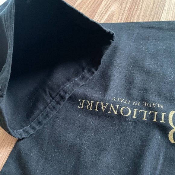 Billionaire Dust Bag Draw String Black Cotton Storage Bag Set of 2 Authentic - Picture 3 of 11